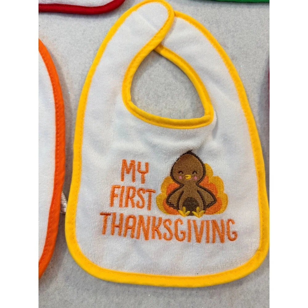Set of 7 My First Holiday Baby Bibs Christmas Halloween Easter Birthday Unisex